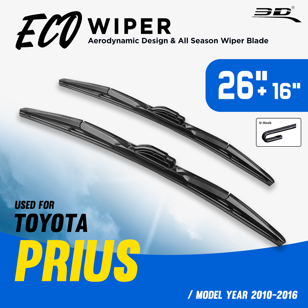 PRIUS Year [2010-2016] Wiper Blades - 3D® MATS THAILAND 2016 Toyota Prius Rear Wiper Blade Size